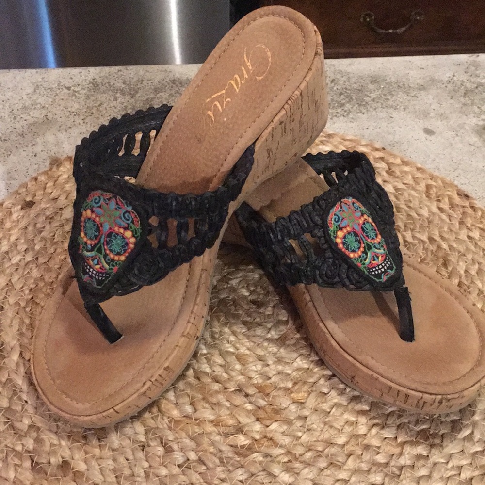 Sugar skull summer sandals